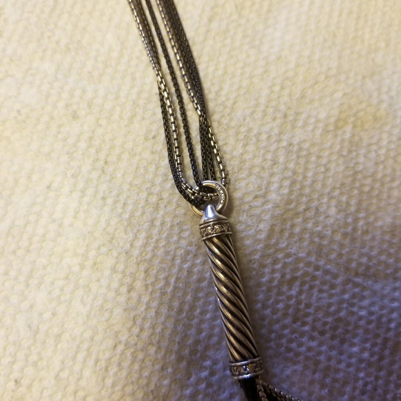 David Yurman tassel necklace in black and silver - Picture 3 of 8